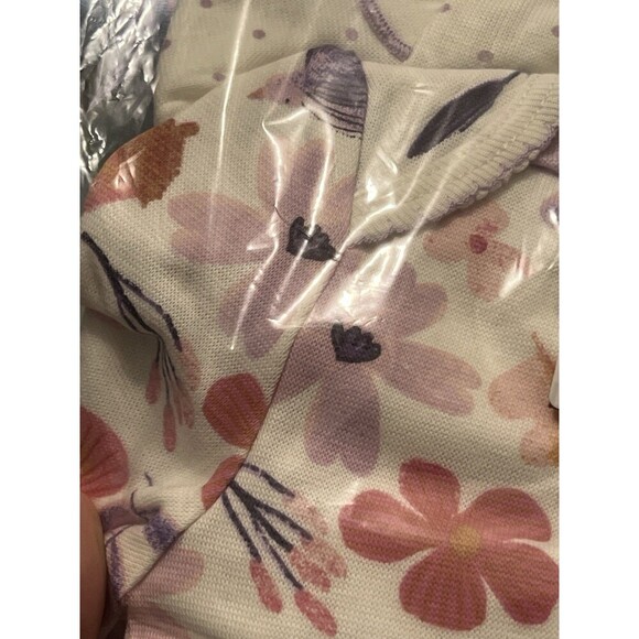 Huggies 4 Piece Girls Outfit Set 6M Floral Stripes Pink Purple Pants Baby - Picture 3 of 4